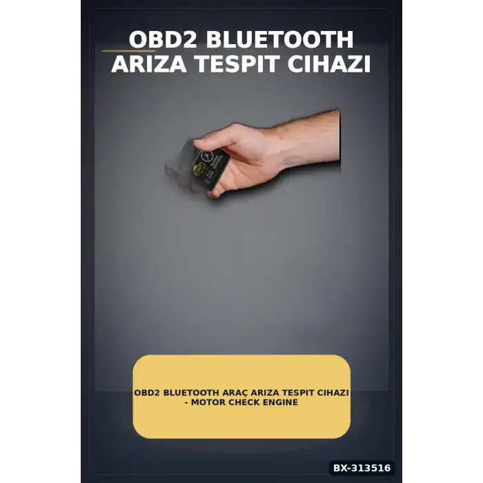 OBD2 Bluetooth Araç Arıza Tespit Cihazı - Motor Check Engine Okuyucu ve Sıfırlama BX-313516
