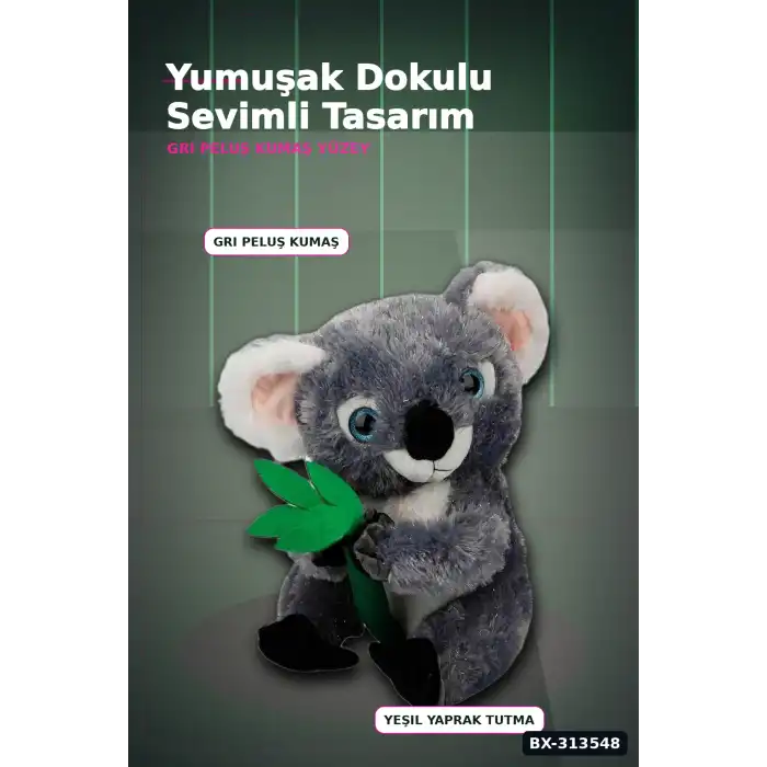 Yumuşacık Bambulu Peluş Koala Oyuncak 30 Cm Uzunluk Sevimli Uyku Arkadaşı BX-313548