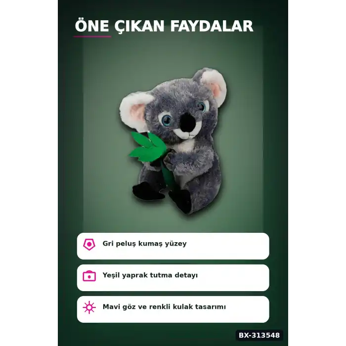 Yumuşacık Bambulu Peluş Koala Oyuncak 30 Cm Uzunluk Sevimli Uyku Arkadaşı BX-313548