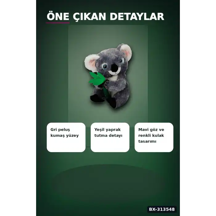 Yumuşacık Bambulu Peluş Koala Oyuncak 30 Cm Uzunluk Sevimli Uyku Arkadaşı BX-313548