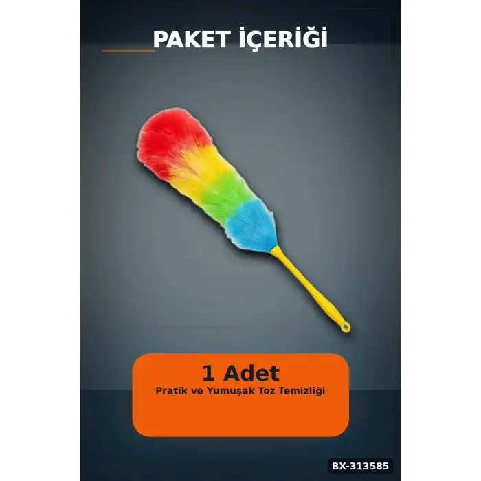 Yumuşak Lifli Peluş Toz Alma Fırçası - Renkli Püsküllü 1 Adet Ev Temizlik Aparatı BX-313585