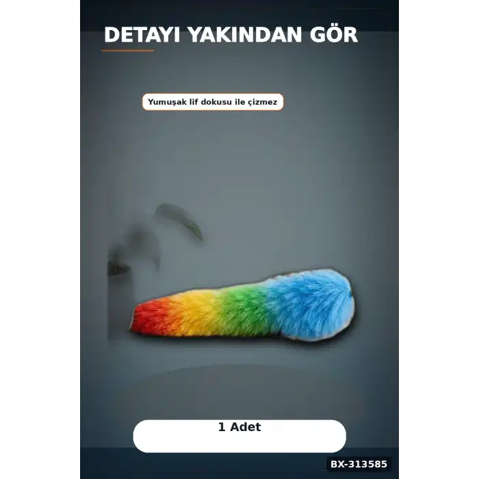 Yumuşak Lifli Peluş Toz Alma Fırçası - Renkli Püsküllü 1 Adet Ev Temizlik Aparatı BX-313585