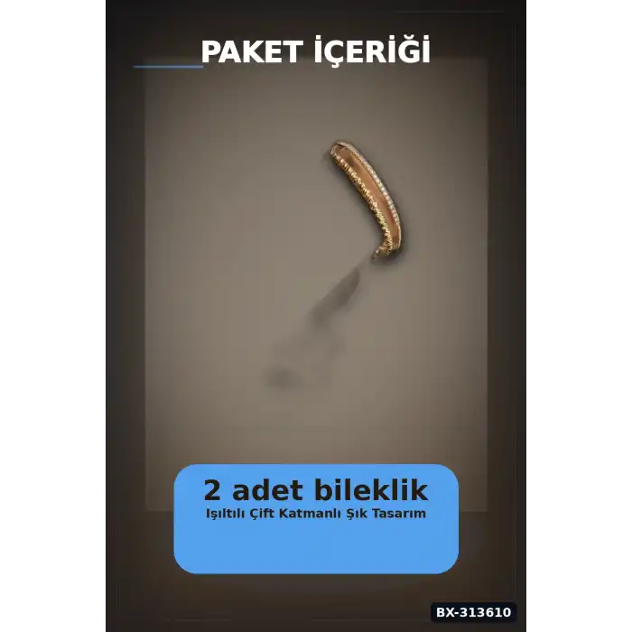 Yaldız Kaplama Pirinç Dorika Ve Zirkon Taşlı Kadın Bileklik - 20 Cm Uzunluk BX-313610