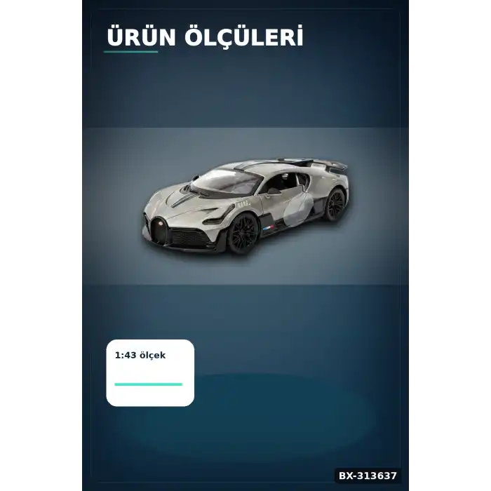 1:43 Ölçekli Bugatti Divo Lisanslı Metal Model Araba - Çek Bırak Oyuncak BX-313637