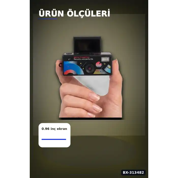 0.96 Inç Katlanır Ekranlı Mini Anahtarlık Kamerası 1080p Full HD Video Kayıt BX-313482