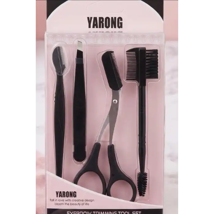 4 Parcali Hassas Kas Bakim Seti Cimbiz Makas Sekillendirme Bicagi Ve Tarak Fircasi BX-313495