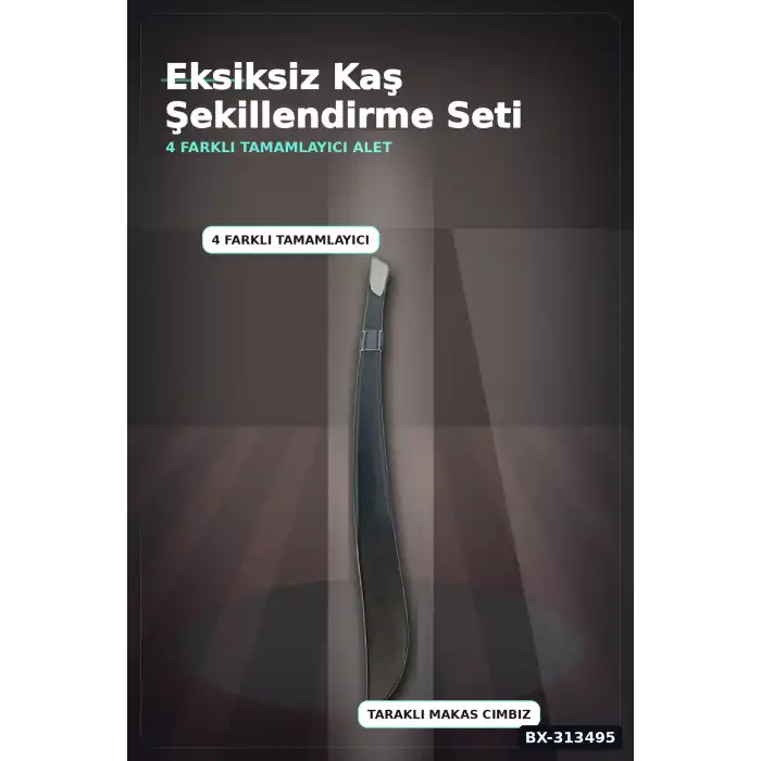 4 Parcali Hassas Kas Bakim Seti Cimbiz Makas Sekillendirme Bicagi Ve Tarak Fircasi BX-313495