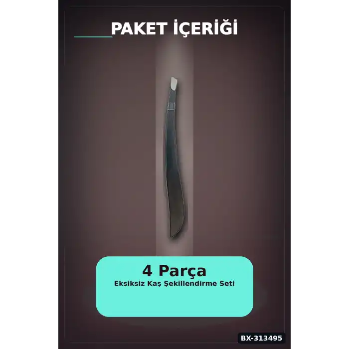 4 Parcali Hassas Kas Bakim Seti Cimbiz Makas Sekillendirme Bicagi Ve Tarak Fircasi BX-313495