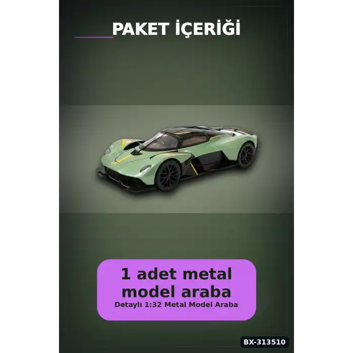 1:32 Aston Martin Valkyrie Çek Bırak Metal Model Araba - Diecast Oyuncak BX-313510