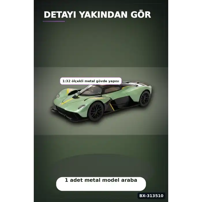 1:32 Aston Martin Valkyrie Çek Bırak Metal Model Araba - Diecast Oyuncak BX-313510
