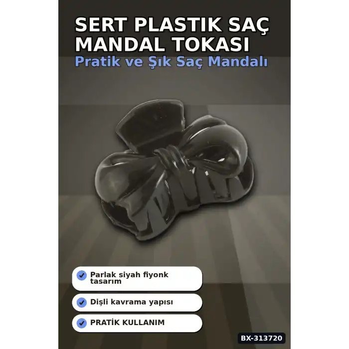 Sert Plastik 4 cm Saç Mandal Tokası - Tekli Paket, Çocuk ve Yetişkin Kullanımı BX-313720