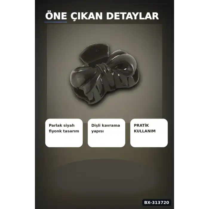 Sert Plastik 4 cm Saç Mandal Tokası - Tekli Paket, Çocuk ve Yetişkin Kullanımı BX-313720