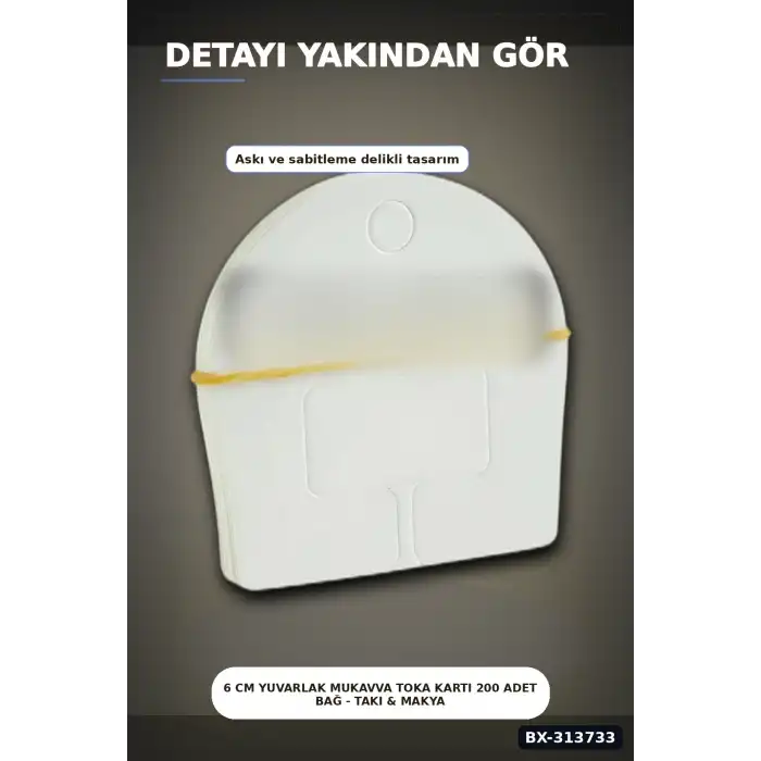 6 cm Yuvarlak Mukavva Toka Kartı 200 Adet Bağ - Takı & Makyaj Düzenleyici BX-313733