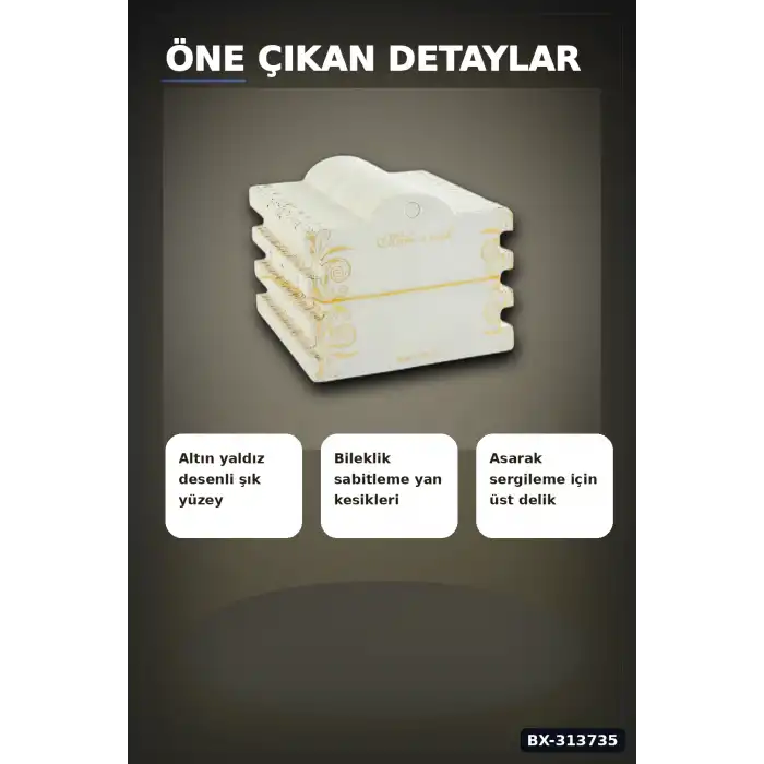 100 Adet 8x10 cm Mukavva Bileklik Kartı - 3Lü Yaldızlı Kalın, Takı Organizer Aksesuarı BX-313735