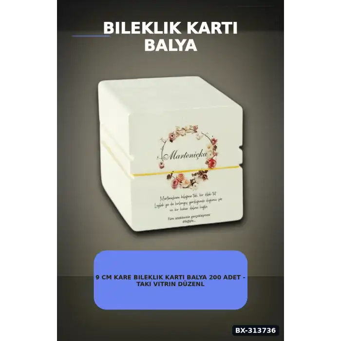 9 Cm Kare Bileklik Kartı Balya 200 Adet - Takı Vitrin Düzenleyici ve Organizer BX-313736