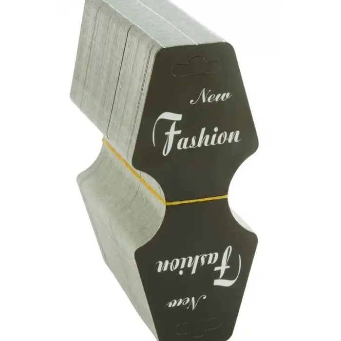 Kraft Mukavva Kolye Toka Kartı 200 Adet 5.5x14 cm Takı Askılık Düzenleyici BX-313741