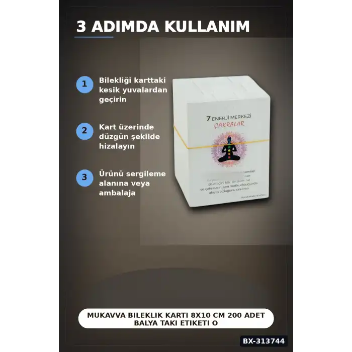 Mukavva Bileklik Kartı 8x10 cm 200 Adet Balya Takı Etiketi Organizer Aksesuarı BX-313744