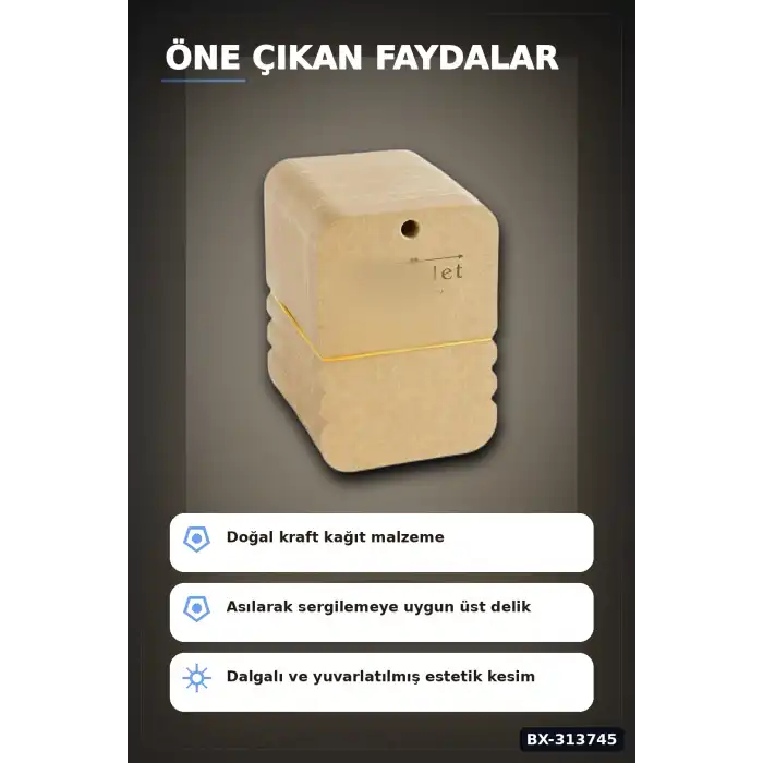 100 Adet Kraft Yan Bileklik Kartı - 7.5x10 cm Toka Boyu, Takı Organizeri BX-313745