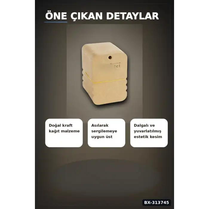 100 Adet Kraft Yan Bileklik Kartı - 7.5x10 cm Toka Boyu, Takı Organizeri BX-313745