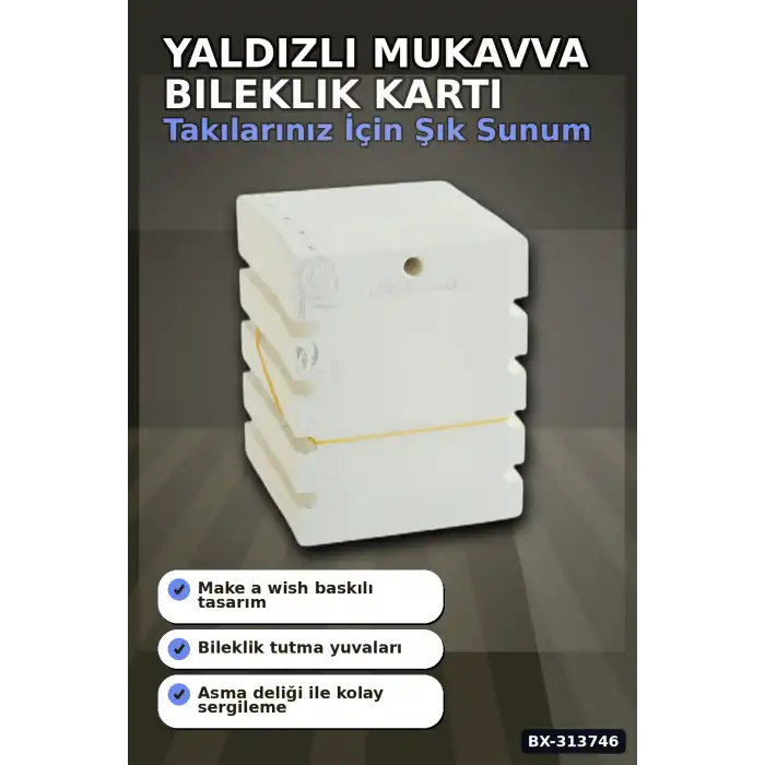 Yaldızlı Kalın Mukavva Bileklik Kartı 100 Adet 10x12 Cm Takı Düzenleyici BX-313746