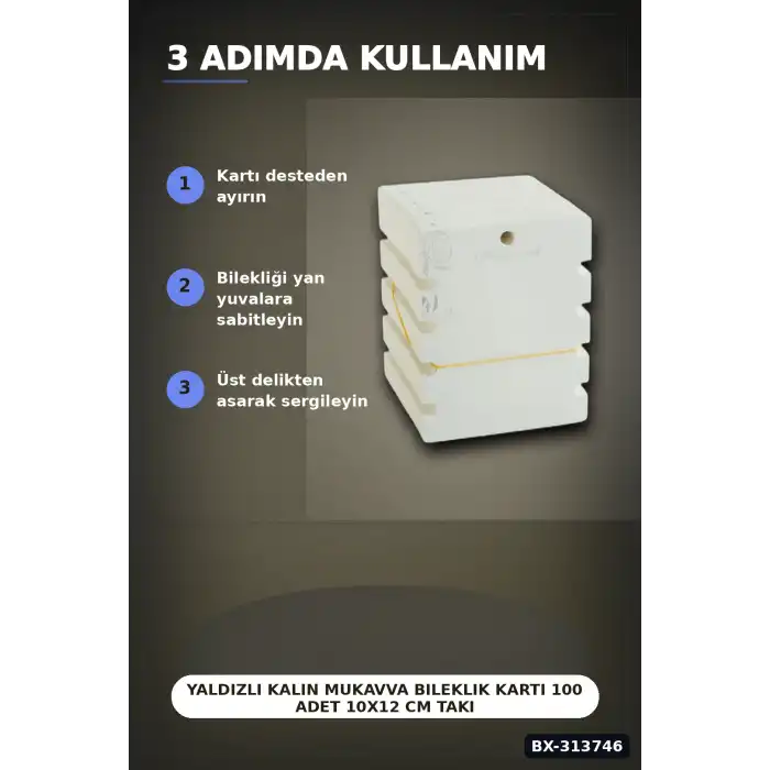 Yaldızlı Kalın Mukavva Bileklik Kartı 100 Adet 10x12 Cm Takı Düzenleyici BX-313746
