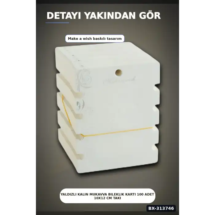 Yaldızlı Kalın Mukavva Bileklik Kartı 100 Adet 10x12 Cm Takı Düzenleyici BX-313746
