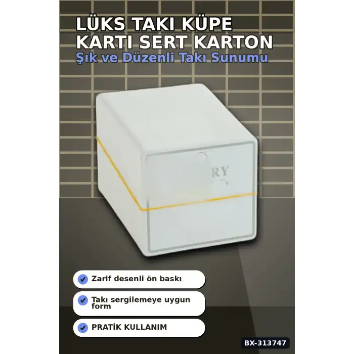 Dikdörtgen Takı Küpe Kartı 5x6 Cm 100 Adet Balya Paket Sert Karton BX-313747