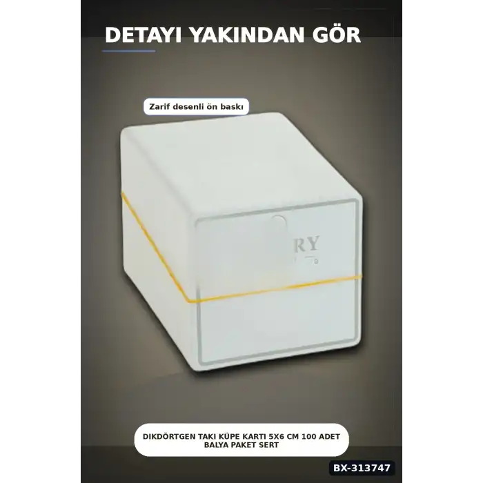 Dikdörtgen Takı Küpe Kartı 5x6 Cm 100 Adet Balya Paket Sert Karton BX-313747