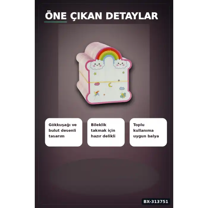 8x10 cm Bileklik Kartı 200 Adet Balya - Çocuk Bilek Kartı, Organizer Aksesuarı BX-313751