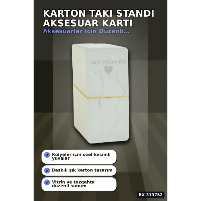 Karton Takı Standı 5.5x12 cm 200 Adet Renk Aksesuar Sergileme Kartı BX-313752