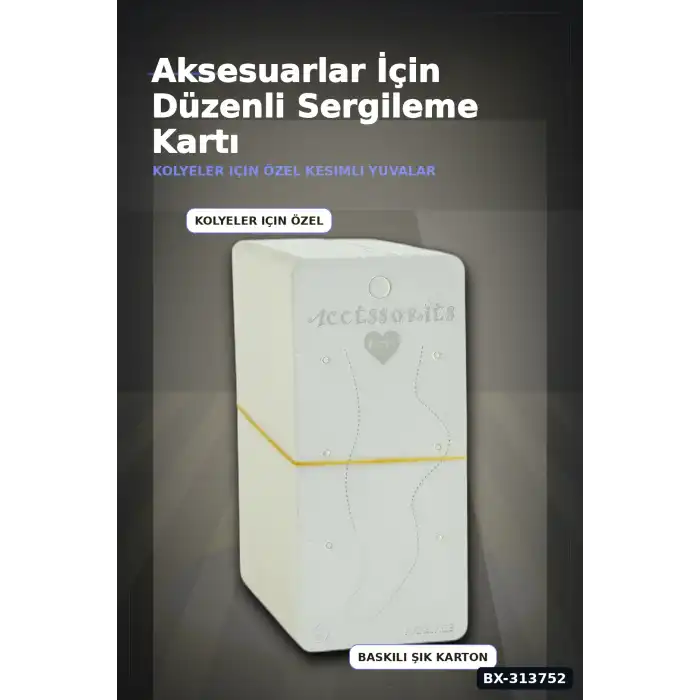 Karton Takı Standı 5.5x12 cm 200 Adet Renk Aksesuar Sergileme Kartı BX-313752