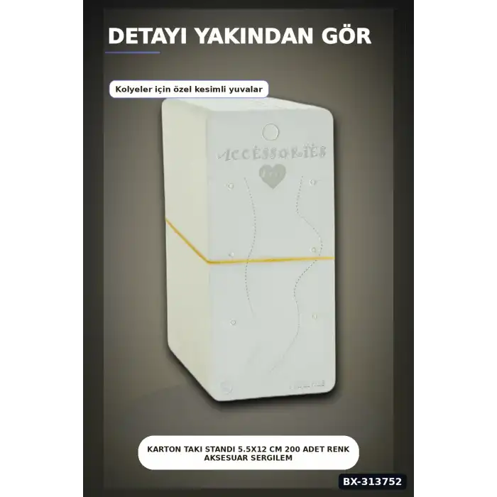 Karton Takı Standı 5.5x12 cm 200 Adet Renk Aksesuar Sergileme Kartı BX-313752