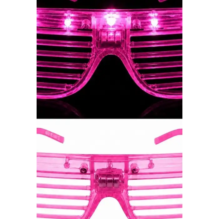 Led Işıklı Shutter Parti Gözlüğü Pembe Renk 1 Adet Pilli Eğlence Aksesuarı BX-313770