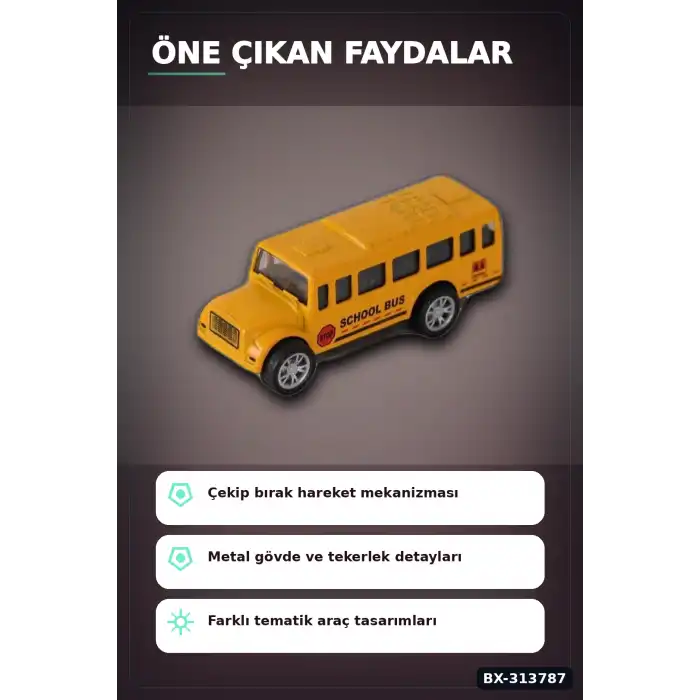 8 cm 50li Çek Bırak Metal Minyatür Araba Seti - R1018 Oyuncak Koleksiyon BX-313787