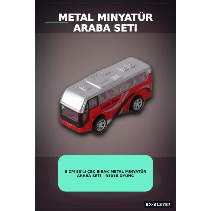 8 cm 50li Çek Bırak Metal Minyatür Araba Seti - R1018 Oyuncak Koleksiyon BX-313787