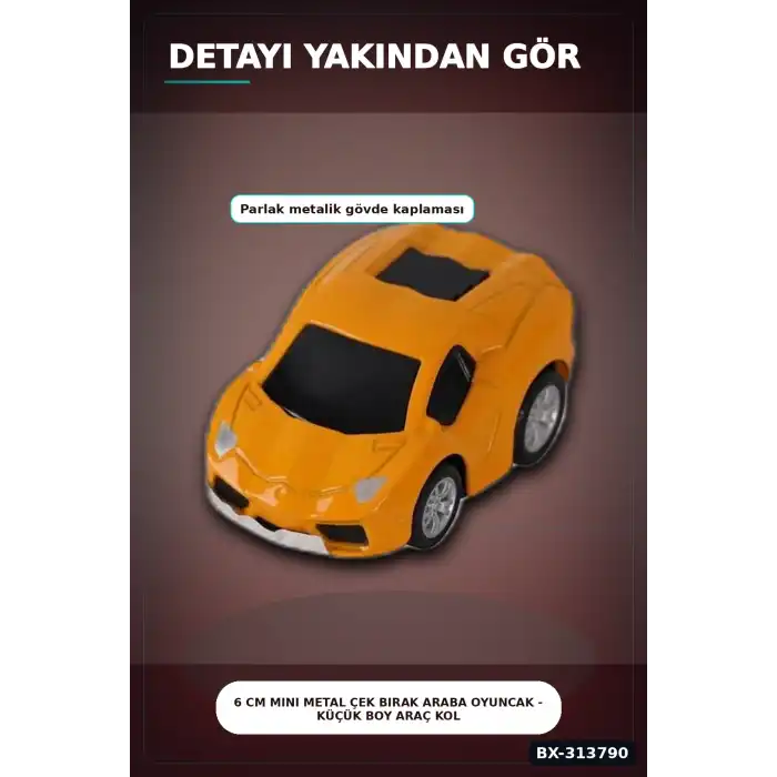 6 Cm Mini Metal Çek Bırak Araba Oyuncak - Küçük Boy Araç Koleksiyon Hediyesi BX-313790