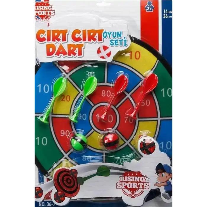 Cırt Cırtlı İğnesiz Dart Tahtası 36 cm - 6 Parçalı Yapışkan Top ve Ok Seti, Çocuk Hediyesi BX-313798