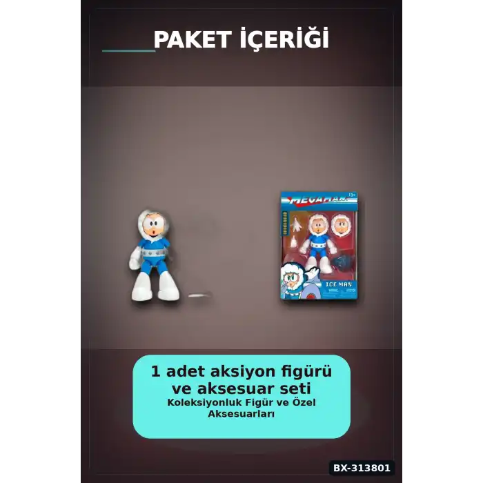 1:12 Olcekli Capcom Lisansli Ice Man Aksiyon Figuru - 16 Hareketli Eklemli Robot Master BX-313801