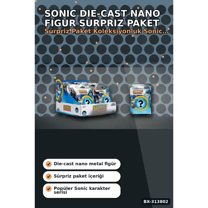 4 Cm Metal Die-Cast Mini Sonic Figur Koleksiyon Paketi Surpriz Nano Oyun BX-313802