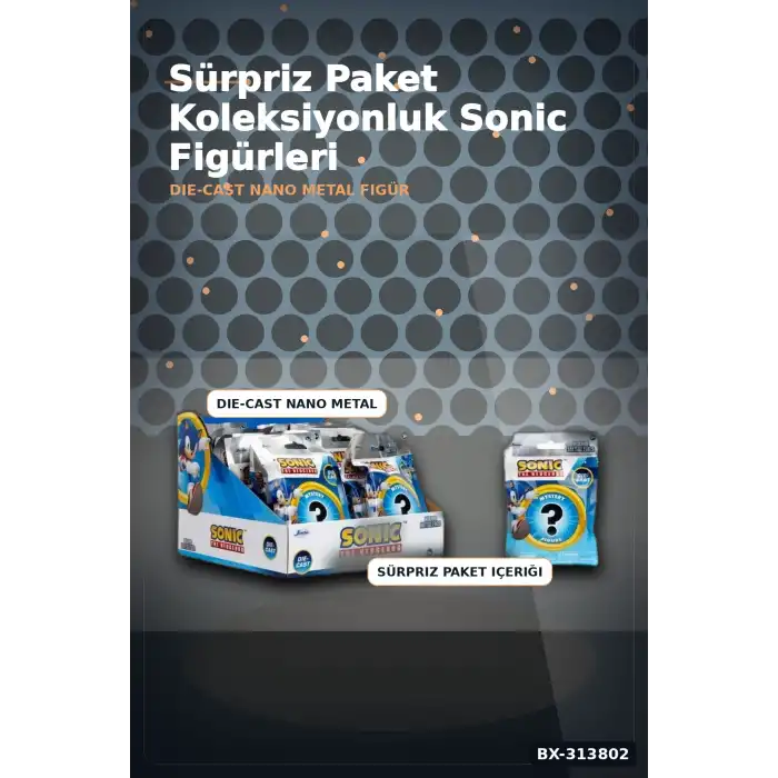 4 Cm Metal Die-Cast Mini Sonic Figur Koleksiyon Paketi Surpriz Nano Oyun BX-313802