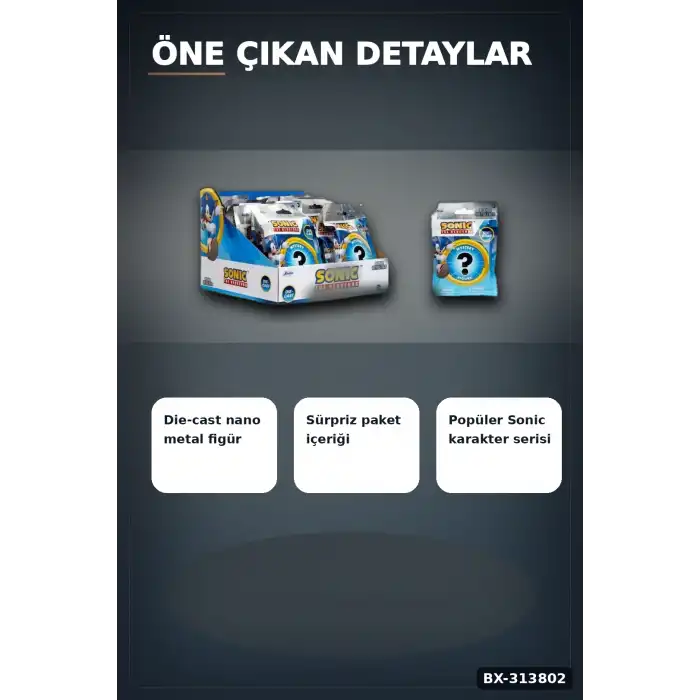 4 Cm Metal Die-Cast Mini Sonic Figur Koleksiyon Paketi Surpriz Nano Oyun BX-313802