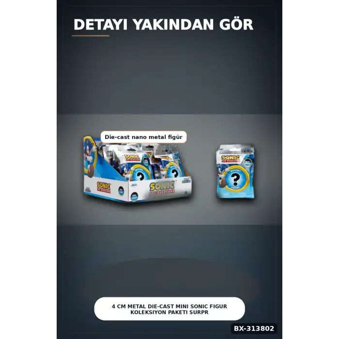 4 Cm Metal Die-Cast Mini Sonic Figur Koleksiyon Paketi Surpriz Nano Oyun BX-313802