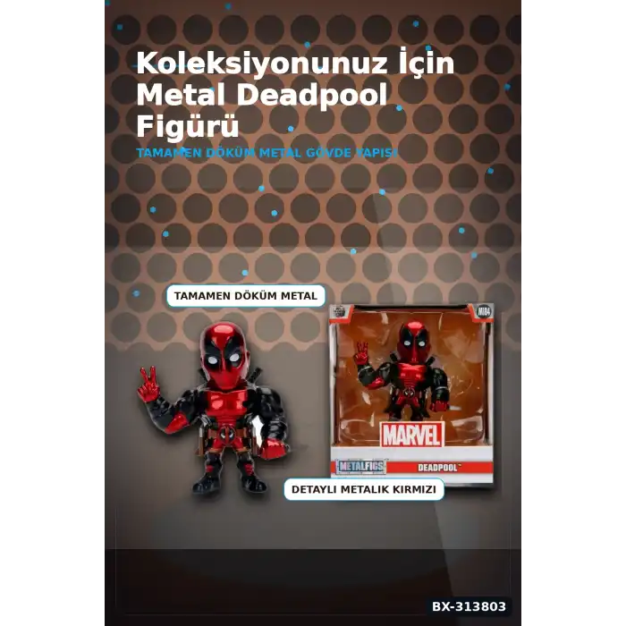 10 Cm Die-Cast Deadpool Figürü - Marvel Lisanslı Metal Koleksiyon Parçası BX-313803