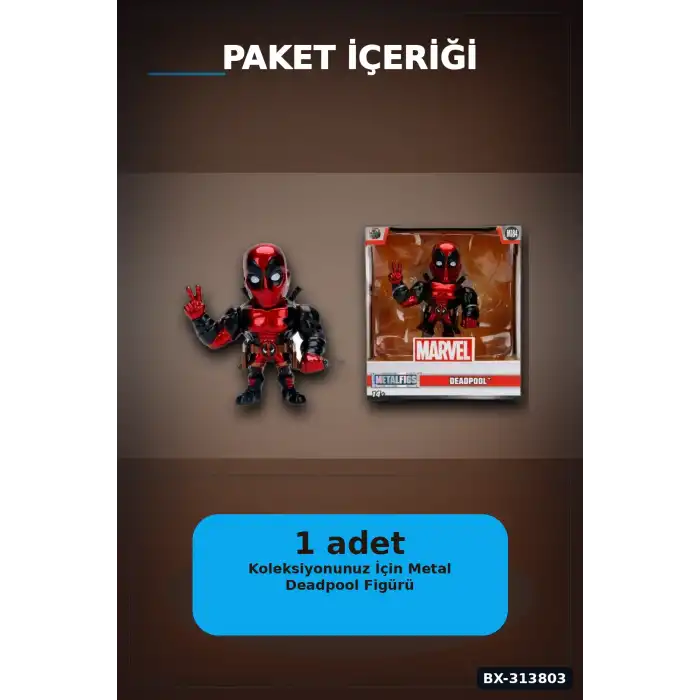 10 Cm Die-Cast Deadpool Figürü - Marvel Lisanslı Metal Koleksiyon Parçası BX-313803