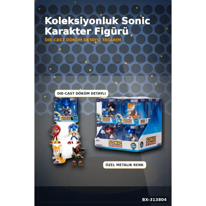 Die-Cast Metal 6.5 Cm Sonic The Hedgehog Koleksiyon Figürü - 1 Adet Pop Kültür BX-313804