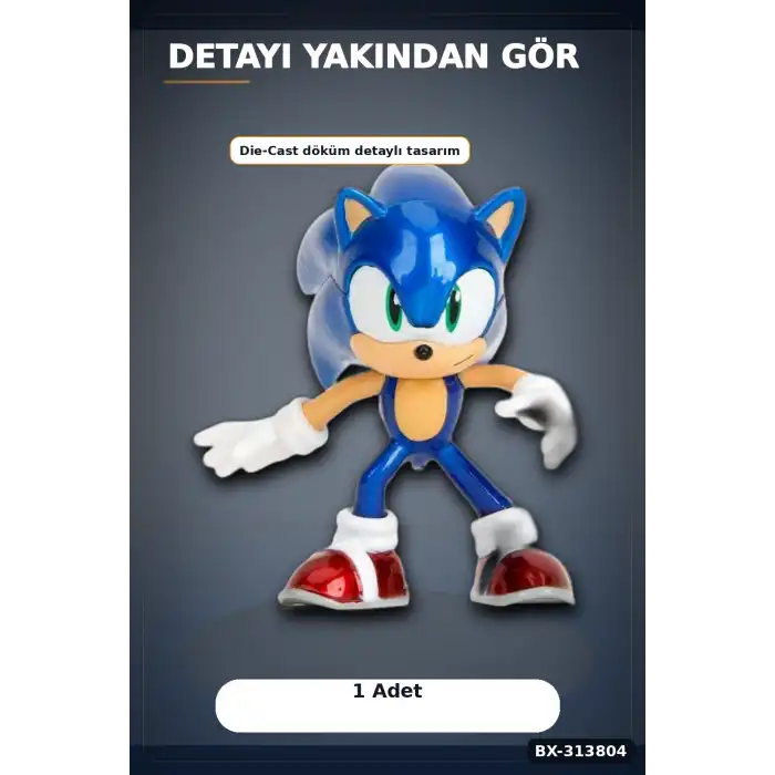 Die-Cast Metal 6.5 Cm Sonic The Hedgehog Koleksiyon Figürü - 1 Adet Pop Kültür BX-313804