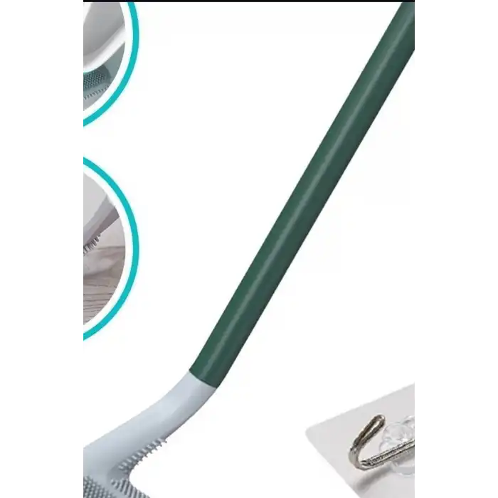 Sopali Tasarim Silikon Klozet Fircasi 41 cm Aski Kancali Banyo Temizlik Seti BX-313808