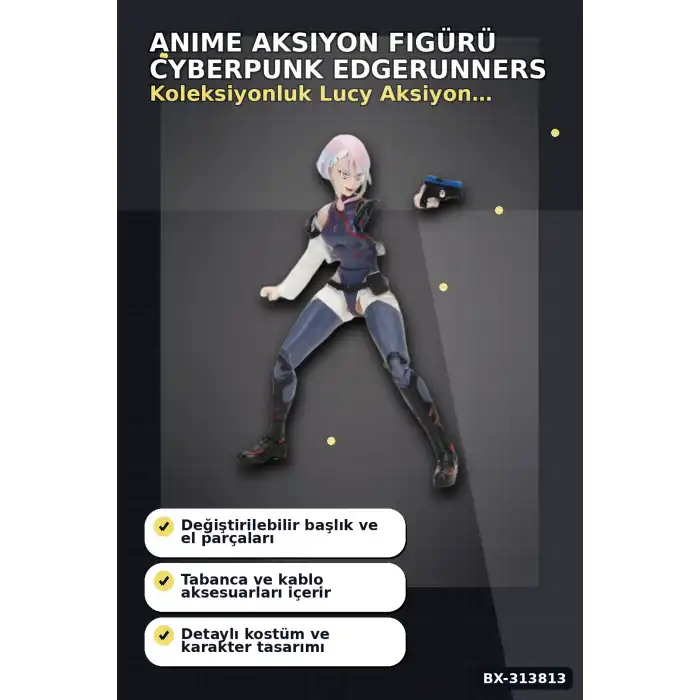 Netrunner Lucy 18 Cm Anime Aksiyon Figürü - Cyberpunk Edgerunners Koleksiyon Hediyelik BX-313813