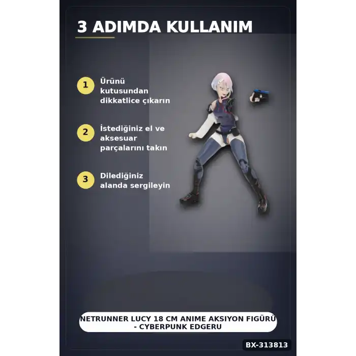 Netrunner Lucy 18 Cm Anime Aksiyon Figürü - Cyberpunk Edgerunners Koleksiyon Hediyelik BX-313813
