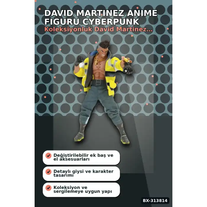 Sandevistan Modlu David Martinez Anime Figuru - 15 cm Cyberpunk Koleksiyon Hediyesi BX-313814